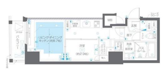 ZOOM白金台 2階 間取り図