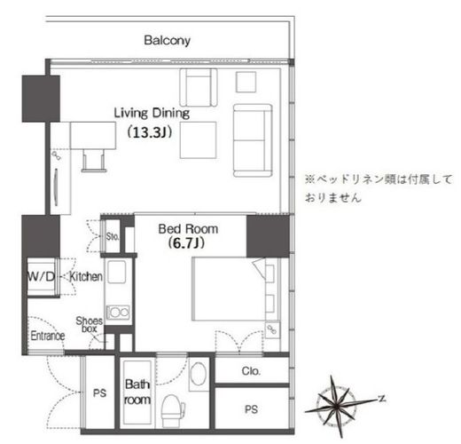 ウエリスアーバン品川タワー 1614 間取り図