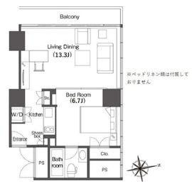 ウエリスアーバン品川タワー 1614 間取り図