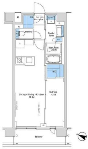 ルフォンプログレ中野富士見町ザ・レジデンス 407 間取り図