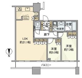 プラウドタワー東五反田 22階 間取り図