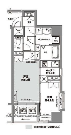 コンフォリア芝公園 604 間取り図