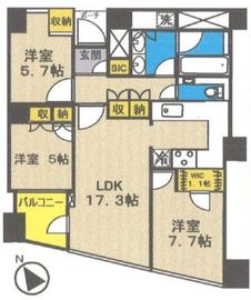 品川Vタワー タワー棟 33階 間取り図