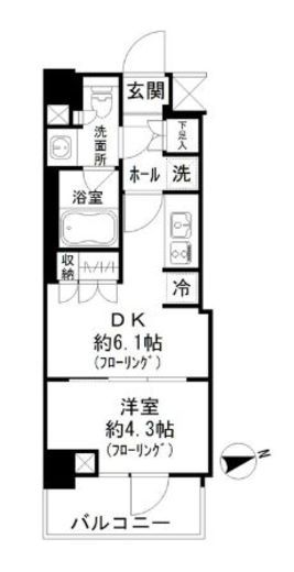 パークリュクス蒲田一丁目 405 間取り図