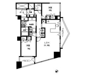 品川Vタワー タワー棟 27階 間取り図