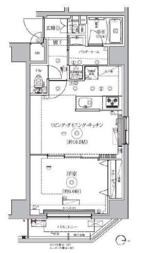 リルシア両国緑4丁目 6階 間取り図