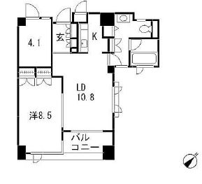 ルミナス神楽坂 5F1 間取り図