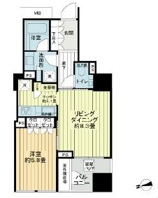 ザ・パークハウス西麻布レジデンス 13階 間取り図