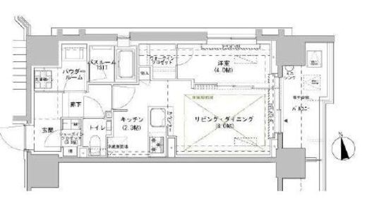 パークスフィア牛込神楽坂 510 間取り図