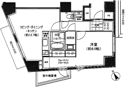 パークハビオ元麻布 302 間取り図
