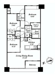 オーベル明石町レジデンス 8階 間取り図