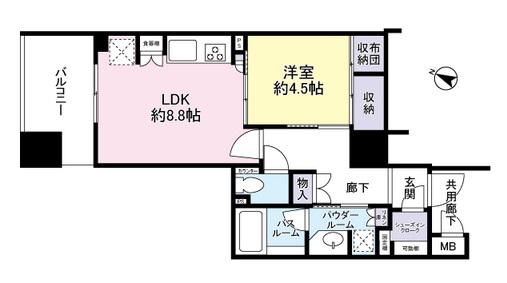 ルネ神楽坂 8階 間取り図