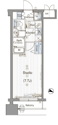 グランド・ガーラ神田 8階 間取り図