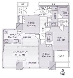 ワールドシティタワーズ キャピタルタワー 22階 間取り図