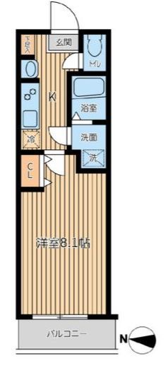 オーキッドレジデンス両国Ⅱ 802 間取り図