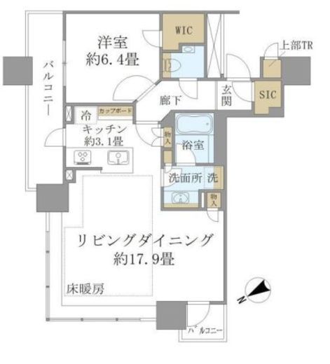 ブリリアタワーズ目黒 20階 間取り図