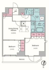 ドゥーエ日暮里 501 間取り図