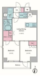 ドゥーエ日暮里 503 間取り図