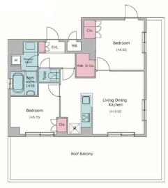 ドゥーエ日暮里 902 間取り図