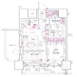 リリーゼ東京新富町 5階 間取り図