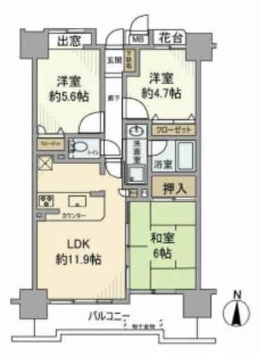 ルイシャトレ門前仲町 6階 間取り図