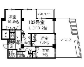 レガロ高輪 102 間取り図