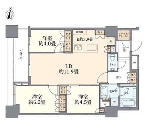 ザ・湾岸タワーレックスガーデン 29階 間取り図