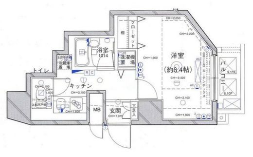 パレステュディオ六本木 10階 間取り図