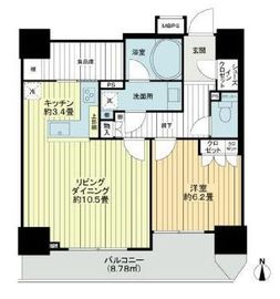 ライオンズ四谷タワーゲート 10階 間取り図