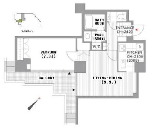 六本木ファーストプラザ 18階 間取り図