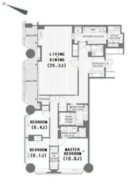 赤坂溜池タワーレジデンス 1510 間取り図