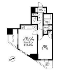 ユニロイヤル西早稲田 13階 間取り図