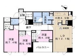 グランスイート広尾 1階 間取り図