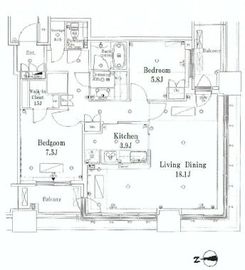 クレストプライムタワー芝 17階 間取り図