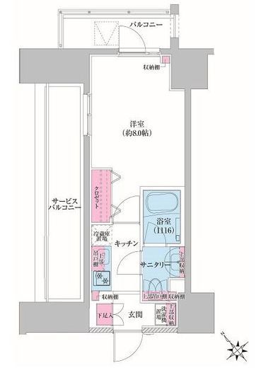 レジディア荻窪Ⅲ 701 間取り図