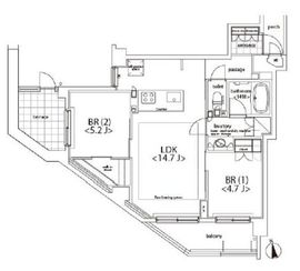 カスタリア麻布十番 101 間取り図