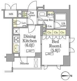 ザ・パークワンズ高輪 2階 間取り図