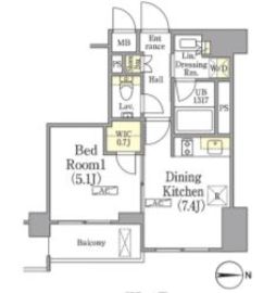 ザ・パークワンズ高輪 5階 間取り図