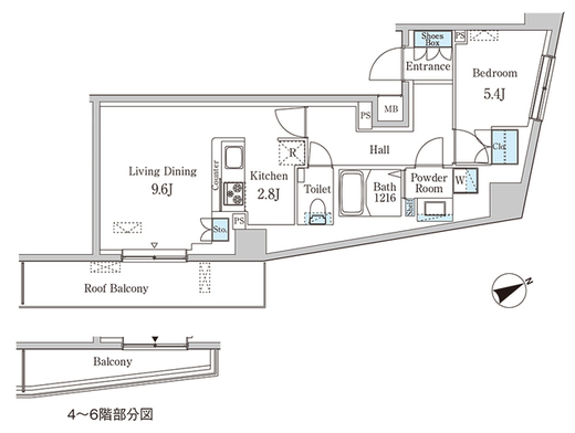 プリマリード南青山 404 間取り図