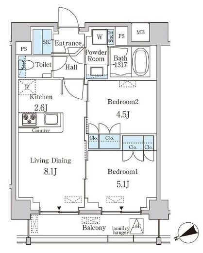 プリマリード南青山 202 間取り図