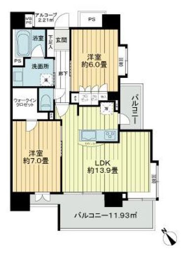 グローベルザ・フォートシティパークス 14階 間取り図