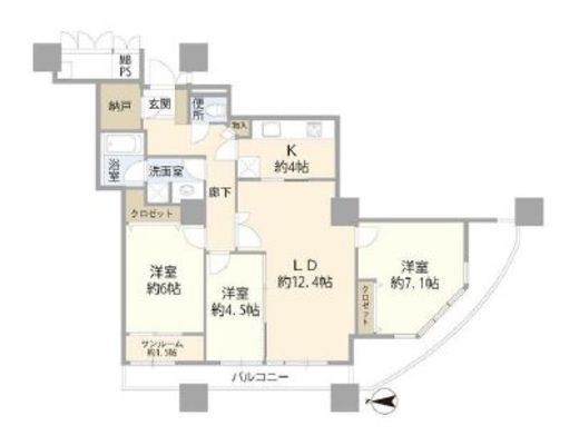 西戸山タワーホウムズ 16階 間取り図