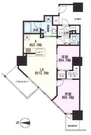プライムパークス品川シーサイド ザ・タワー 22階 間取り図