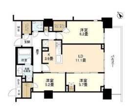 プラウドタワー東池袋 17階 間取り図