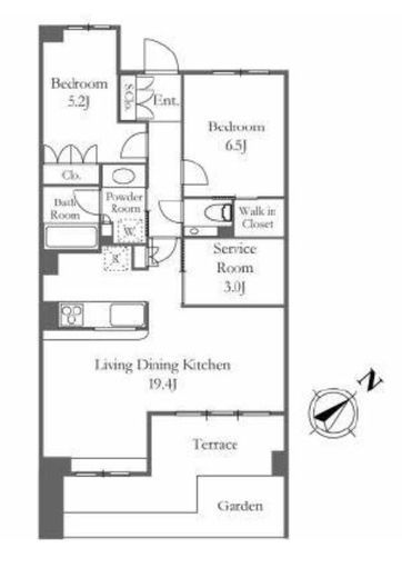 グランベスタージュ市ヶ谷 1階 間取り図
