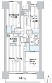 イーストパークス大島サザンスクエア 810 間取り図