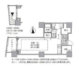 アクティ汐留 2606 間取り図