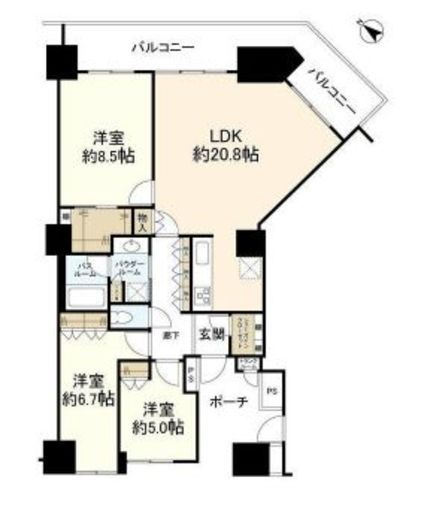 シティタワー品川 30階 間取り図