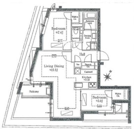 ロイヤルシーズン赤坂 202 間取り図