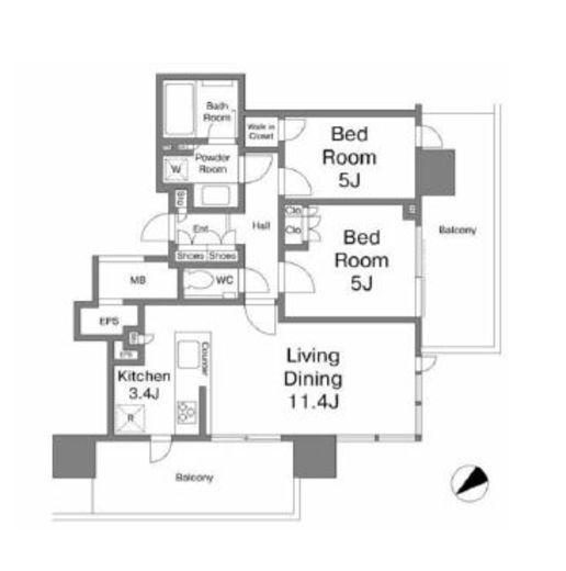 シティタワー目黒 6階 間取り図
